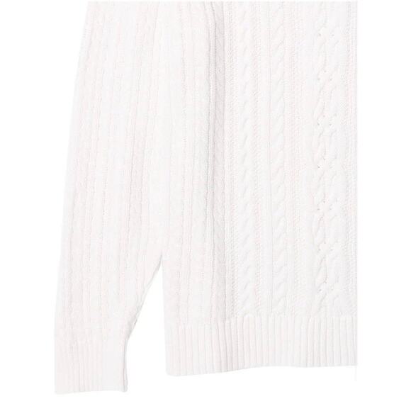 Amazon Essentials Fisherman Cable Knit Sweater Womens Plus Size 1X White NEW - Picture 7 of 7